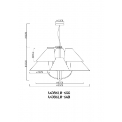 Подвесная люстра Arte Lamp Rondo A4086LM-6AB