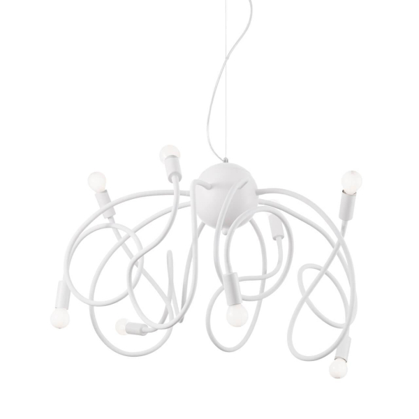 Подвесная люстра Ideal Lux Multiflex SP8 Bianco 141893 Подвесная люстра Ideal Lux Multiflex SP8 Bianco 141893