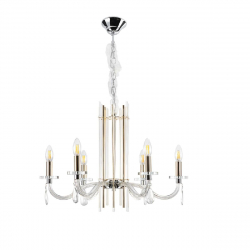 Подвесная люстра Crystal Lux AURELIO SP6 GOLD+CHROME/TRANSPARENT