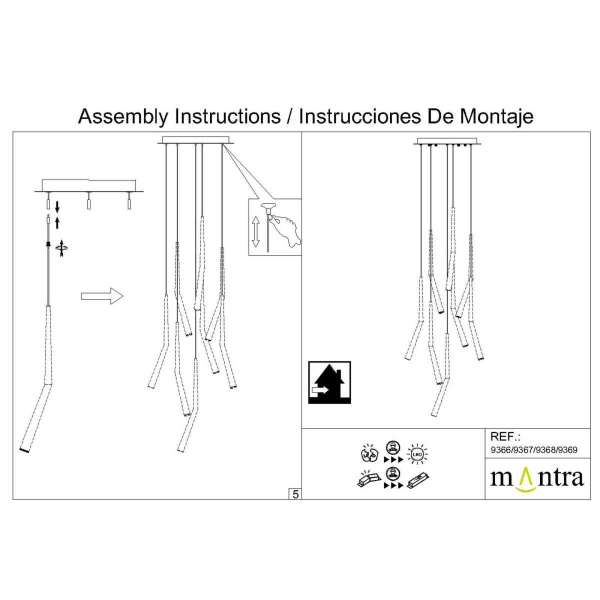 Подвесная люстра Mantra Arrecife 9369+9220 (8L)