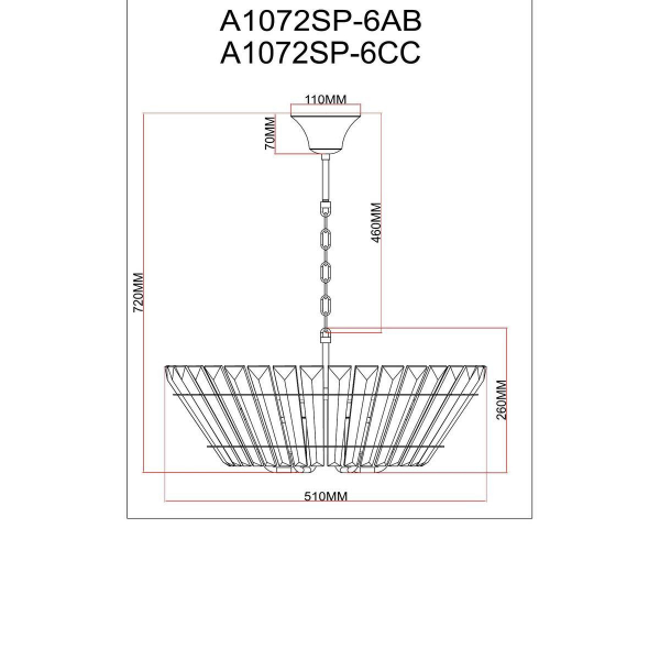 Подвесная люстра Arte Lamp Florizel A1072SP-6CC