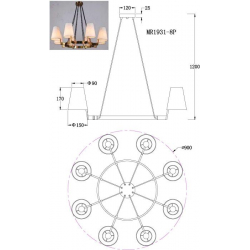 Подвесная люстра MyFar Aurora MR1931-8P