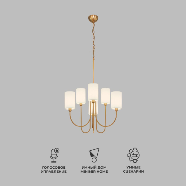 Подвесная люстра Eurosvet Abbey 60164/6 латунь Smart