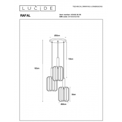 Подвесная люстра Lucide Rafal 45492/13/36