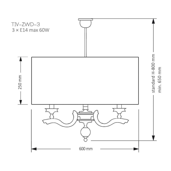 Подвесная люстра KUTEK MOOD Tivoli TIV-ZWD-3(N)