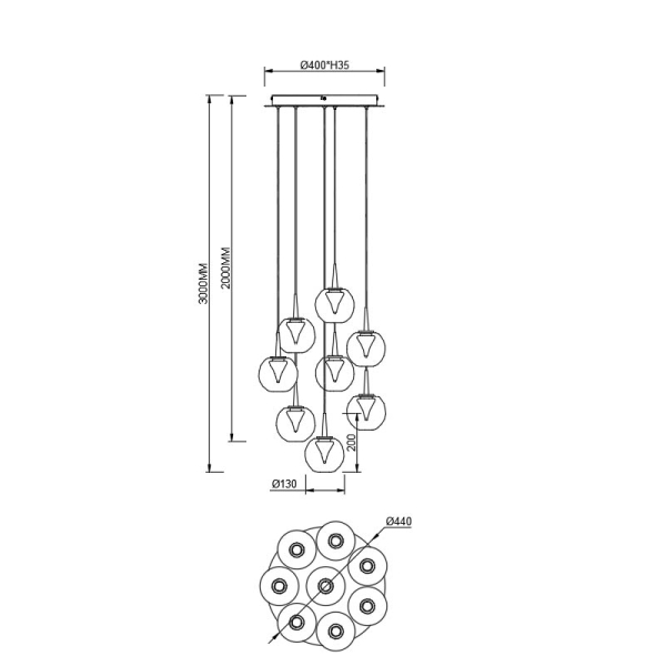Люстра подвесная Mantra ANDROMEDA 9079 Люстра подвесная Mantra ANDROMEDA 9079
