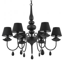 Подвесная люстра Ideal Lux Blanche SP6 Nero 111872