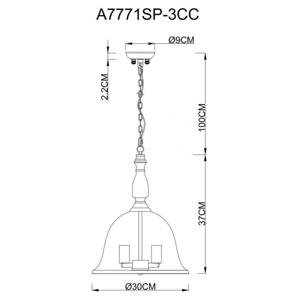 Подвесная люстра Arte Lamp Bell A7771SP-3CC