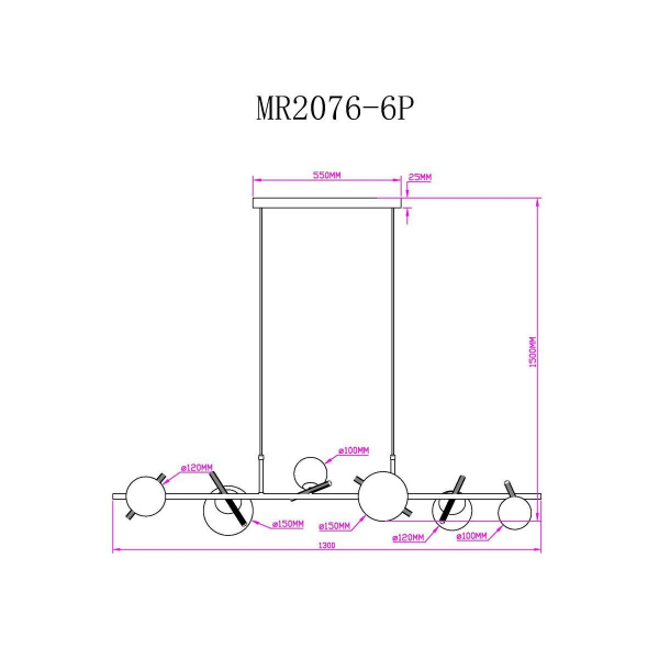 Подвесная люстра MyFar Francis MR2076-6P