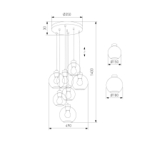 Подвесная люстра TK Lighting 10246 Cubus