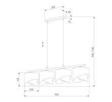 Подвесная люстра TK Lighting 4825 Grant Black