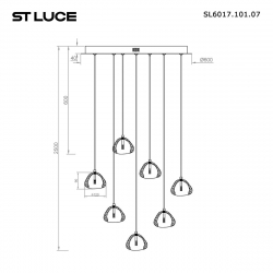 Подвесная светодиодная люстра ST Luce Waterfall SL6017.101.07