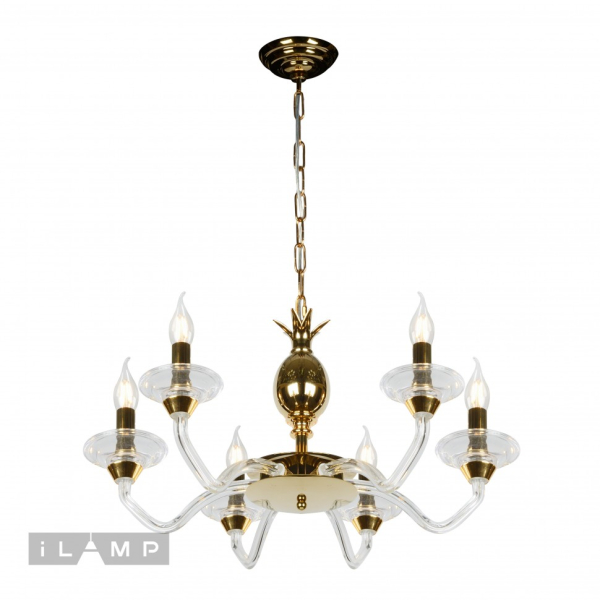 Подвесная люстра iLamp Flo YT2049-6 GD+Cear