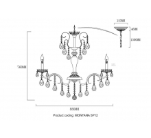 Подвесная люстра Crystal Lux Montana SP12