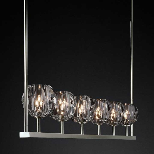 Подвесная люстра Imperium Loft Rh Boule De Cristal Linear Chandelier 6 Nickel 240203-22