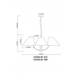 Подвесная люстра Arte Lamp Rondo A4086LM-4AB