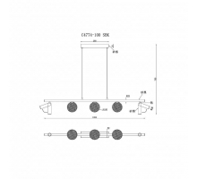 Подвесная светодиодная люстра iLedex Telescope C4774-100 SBK