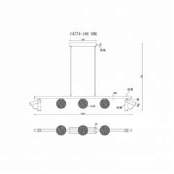 Подвесная светодиодная люстра iLedex Telescope C4774-100 SBK