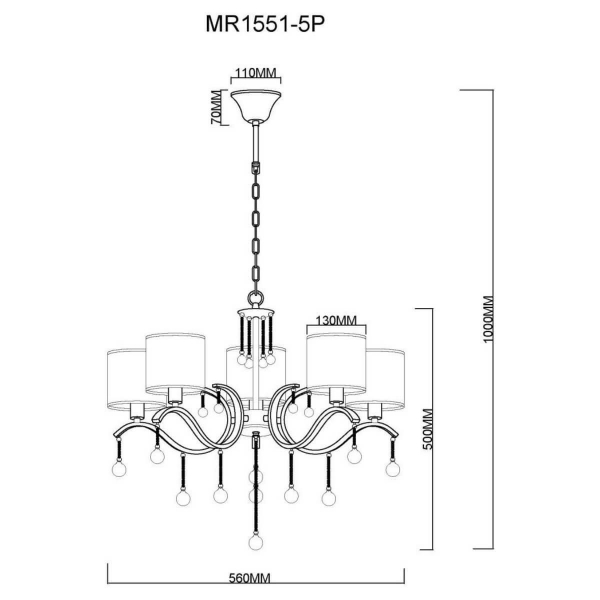 Подвесная люстра MyFar Dante MR1551-5P