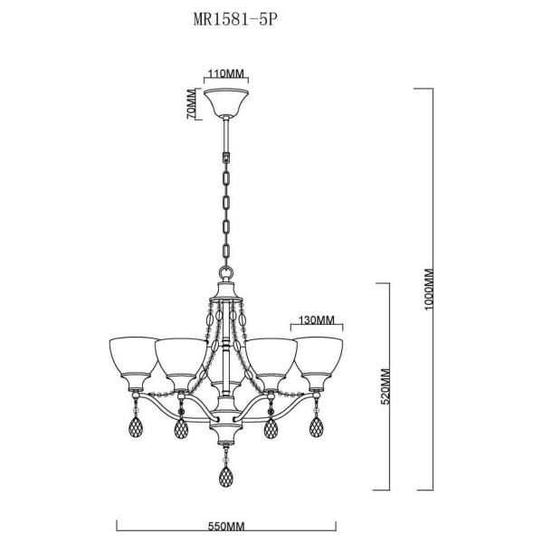 Подвесная люстра MyFar Mistic MR1581-5P