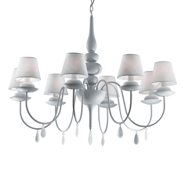 Подвесная люстра Ideal Lux Blanche SP8 Bianco 035574 Подвесная люстра Ideal Lux Blanche SP8 Bianco 035574