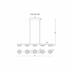 Подвесная светодиодная люстра iLedex Link 4778-90 MBK+SGD