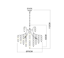 Подвесная люстра Arte Lamp Pipirima A4089LM-8AB