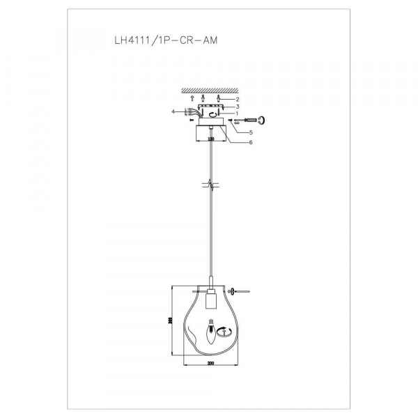 Подвесной светильник Lumien Hall Nertus LH4111/1P-CR-AM