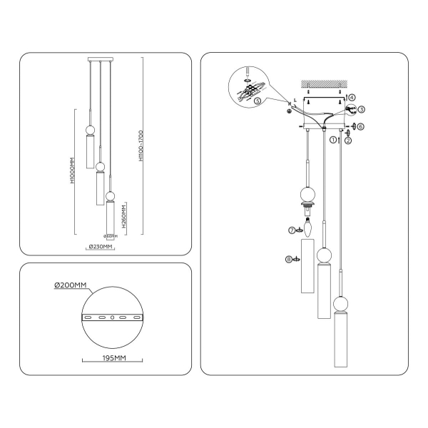Подвесной светильник Ambrella light High light LH53257