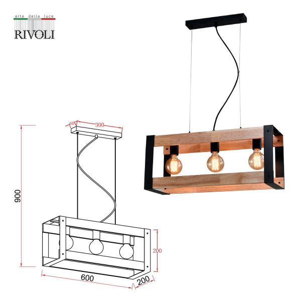 Подвесной светильник Rivoli Eve 5144-203 Б0054983 Подвесной светильник Rivoli Eve 5144-203 Б0054983