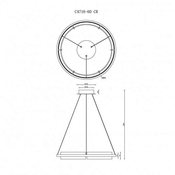 Подвесной светодиодный светильник iLedex Meridian C4716-60 CR