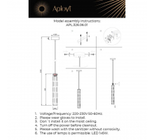 Подвесной светодиодный светильник Aployt Dzhosi APL.326.06.01