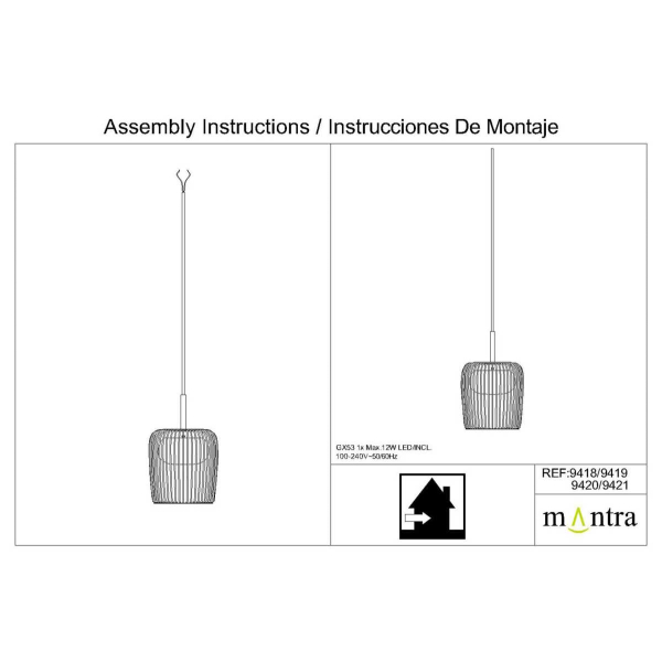 Подвесной светильник Mantra Dubai 9420 (3L)+9465