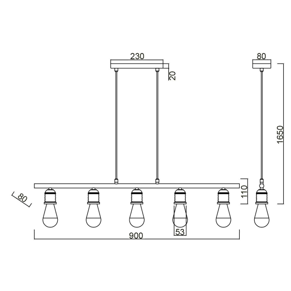 Подвесной светильник Vele Luce Tenuto VL6532P05 Подвесной светильник Vele Luce Tenuto VL6532P05