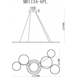 Подвесной светодиодный светильник MyFar Victory MR1134-6PL