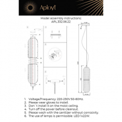 Подвесной светодиодный светильник Aployt Ozeynn APL.332.06.22