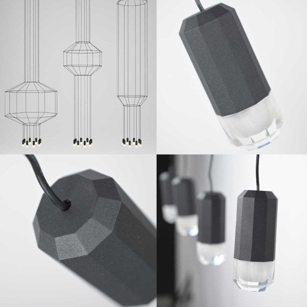 Подвесной светильник Imperium Loft Via Wireflow Polyhedral 4 Lineal Pendant Light 144326-22
