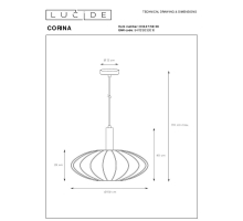 Подвесной светильник Lucide Corina 03447/52/38