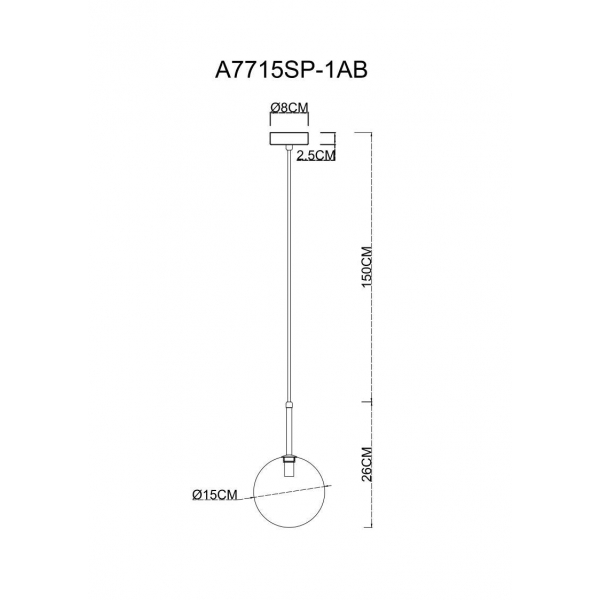 Подвесной светильник Arte Lamp Cameron A7715SP-1AB