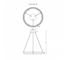 Подвесной светодиодный светильник iLedex Meridian C4716-60 GD