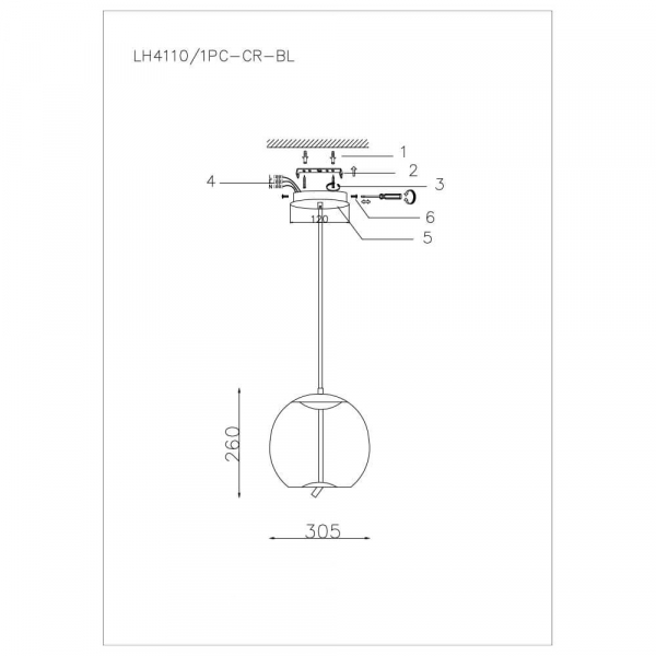 Подвесной светодиодный светильник Lumien Hall Avila LH4110/1PC-CR-BL