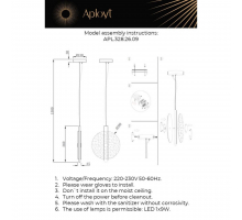 Подвесной светодиодный светильник Aployt Lorentayn APL.328.26.09