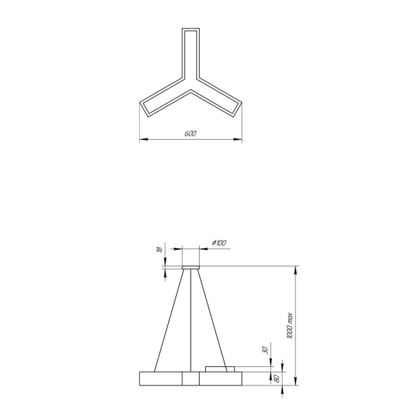 Подвесной светодиодный cветильник Geometria ЭРА Igrek SPO-141-W-40K-028 28Вт 4000К белый Б0050566