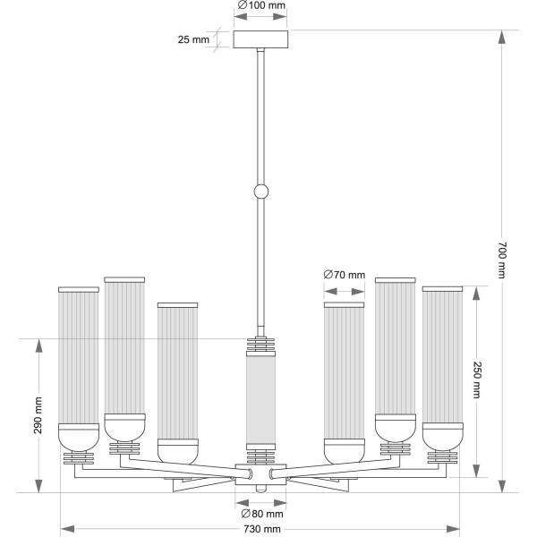 ПодвесПодвесной светильник KUTEK IZANO IZA-ZW-6(BN/3)T ПодвесПодвесной светильник KUTEK IZANO IZA-ZW-6(BN/3)T