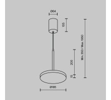 Подвесной светодиодный светильник Maytoni Technical Plato P076PL-L12W3K-W