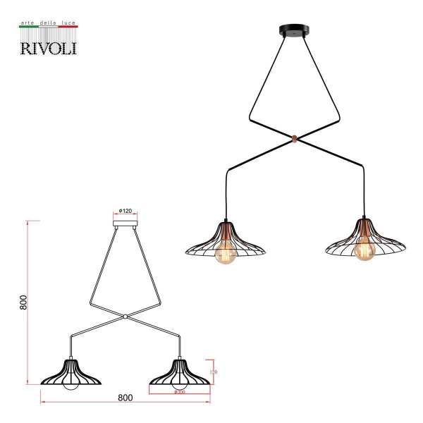 Подвесной светильник Rivoli Moonlight 5150-203 Б0054975