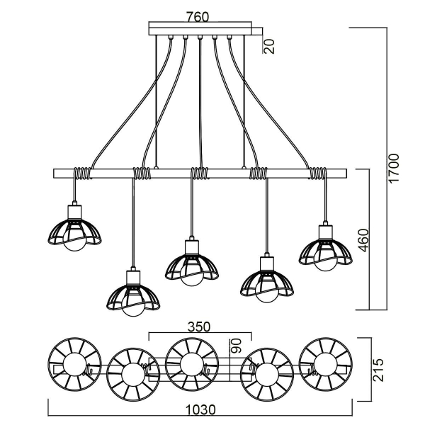 Подвесной светильник Vele Luce Formula VL6482P05