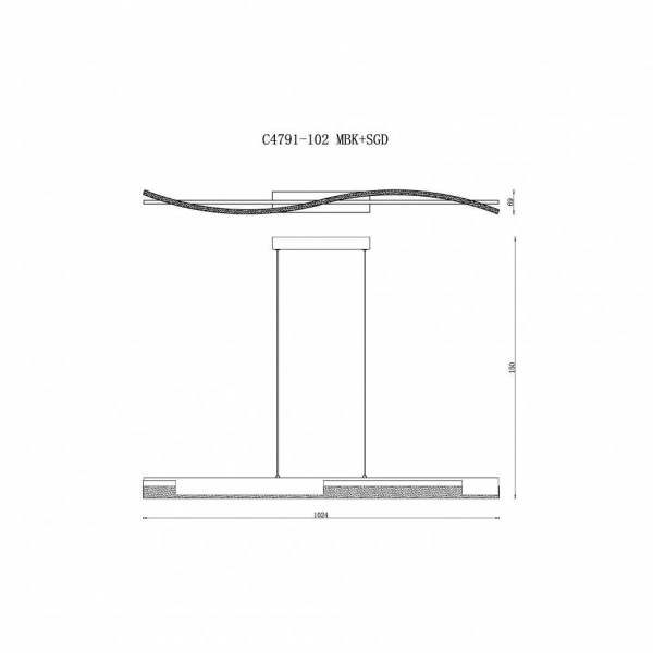 Подвесной светодиодный светильник iLedex Scorpio C4791-102 MBK+SGD