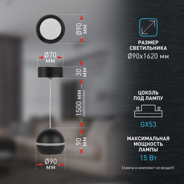 Подвесной светильник ЭРА PL21 BK Б0058503