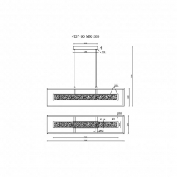 Подвесной светодиодный светильник iLedex Look 4737-90 MBK+SGD